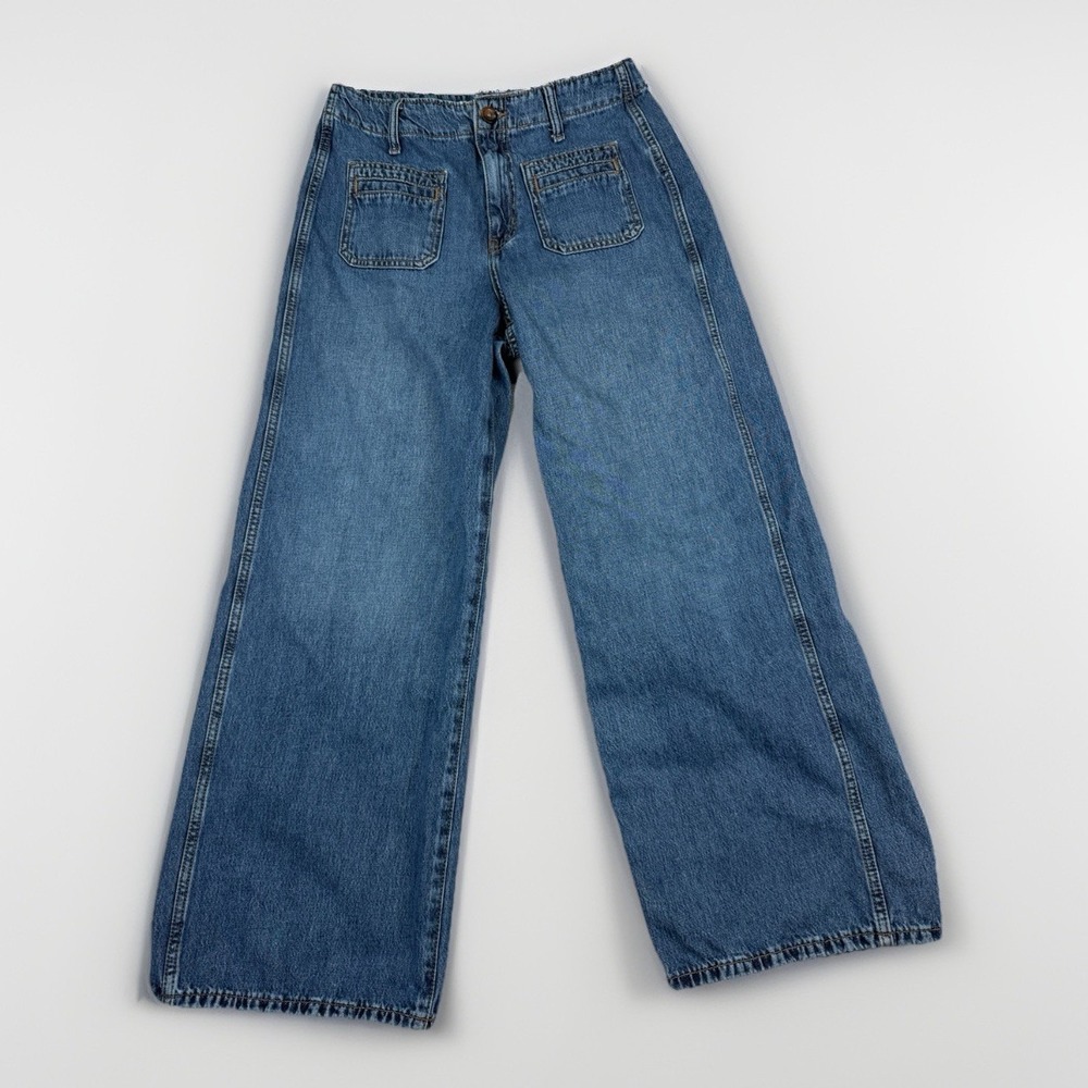 Wide Leg High‎ Rise Baggy Jeans Women's Sz 6 Street Wear Boho Y2K 90's Old Navy